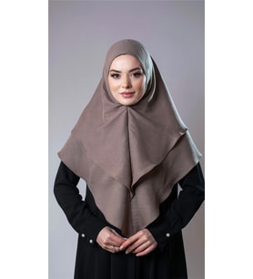Vizon Pratik Hazır Geçmeli Tesettür Eşarp Pamuk Caz Kumaş Çift Katlı Düz Hijab 2303_10