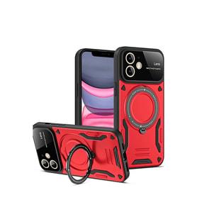 Apple İphone 11 Kılıf Joy Lens Standlı Kapak - Kırmızı
