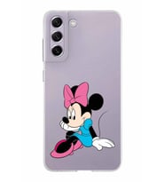 Samsung Galaxy S21 FE Kapak Minnie Mouse Tasarımlı Şeffaf Silikon Kılıf