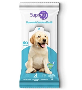 Supreme Hypoalergenic Köpek Temizleme Mendili 60 Adet 3'lü Paket