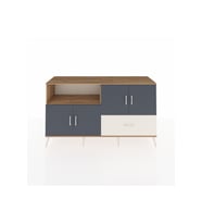 Hyperion Konsol 4 Raflı Tek Çekmeceli 4 Kapaklı 176x44x99 Çam-Antrasit/Aytaşı