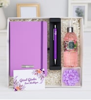 Kişiye Özel Defter & Kalem & Kolonya & Mum Hediye Seti