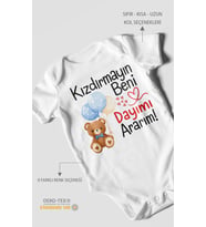 Kızdırmayın beni, dayımı ararım! Kısa Kollu Bebek Body %100 Pamuk