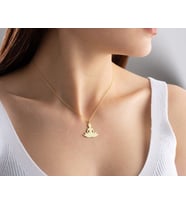 Kişiye Özel 925 Ayar Gümüş Lotus Çiçeği Yoga Meditasyon Kolye