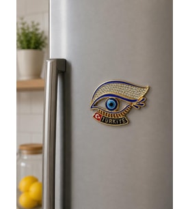 Magnet Nazar Boncuklu Göz Figürlü Türkiye Buzdolabı Süsü – Metal Taşlı Dekoratif Hediyelik Magnet 7x5 cm