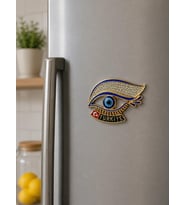 Magnet Nazar Boncuklu Göz Figürlü Türkiye Buzdolabı Süsü – Metal Taşlı Dekoratif Hediyelik Magnet 7x5 cm