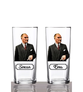 Kişiye Özel 2'li Atatürk Rakı Bardağı