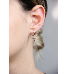 925 Ayar Gümüş Çiçek Figürlü Rose Küpe - K014901