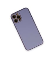 İphone 12 Pro Max Kılıf Coco Deri Silikon Kapak - Açık Lila
