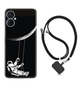 Tecno Spark 9T Kılıf Resimli Boyun Askılı İpli Desenli Silikon Series Astronot 519