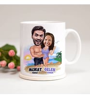 Kişiye Özel Tatildeyiz Karikatürlü Kupa Bardak