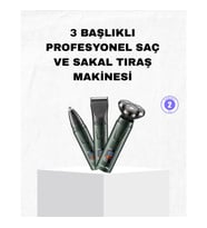 Mey İthalat® Şarjlı ve Kablosuz 3 Başlıklı Profesyonel Bakım Seti – Saç, Sakal, Burun ve Kulak Düzel