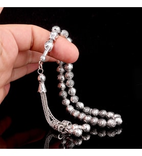Kararma Yapmayan Metal Ayyıldız Model Tesbih (Gri)