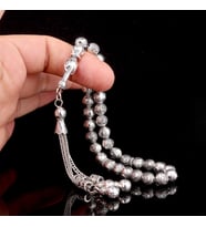 Kararma Yapmayan Metal Ayyıldız Model Tesbih (Gri)