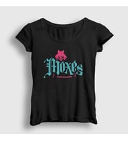 Presmono Kadın Beyaz Logo Moxes Oyun 2077 Cyberpunk T-Shirt 528111tt (Siyah)