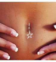 Deliksiz Yıldız Sallantılı Fake Çelik Göbek Piercing