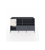 Kronos Konsol 8 Raflı 2 Çekmeceli Tek Kapaklı  176x59x99 Antrasit-Aytaşı/Antrasit