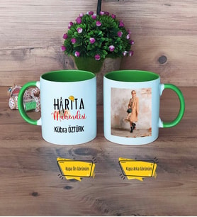 Harita Mühendisi Kupa Bardak Yeşil Fotoğraflı Mühendisler Günü Hediyesi