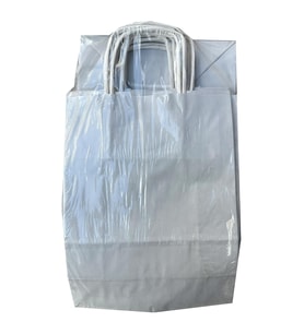 Büküm Saplı Kraft Kağıt Karton Hediyelik Çanta Poşet Torba - Gri - 31x41 Cm. - 25 Adetlik Paket