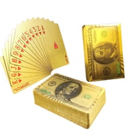 Schulzz BossVegas Dolar Şeklinde Su Geçirmez PVC Altın İskambil Kartı Seti