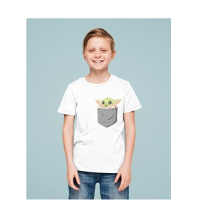 Star Wars Yoda Cep Baskılı Unisex Film Çocuk Tişört (1-12 Yaş)