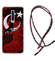 Oppo Reno 2Z 4 Lite 4 Pro 5 6 7 A31 Kılıf Boyun Asklı Rasta Silikon Wolf and Moon 2 1381