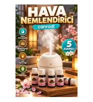 USB Taşınabilir Hava Nemlendirici Aromaterapi Difüzörü LED Gece Işıklı 5 Esanslı