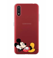 Samsung Galaxy A01  Kapak Mickey Mouse Tasarımlı Şeffaf Silikon Kılıf