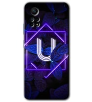 Redmi Note 12 Pro 4G Kılıf HD Desen Baskılı Kılıf - Dark Neon Yaprak U Harfi