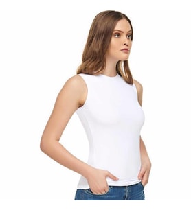 Tutku Elit 2201 Elestan Bayan Sıfır Kol Atlet - 1 Adet (Beyaz)