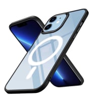 Uyumlu Model Apple iPhone 12 Kılıf Krom Magsafe Silikon Kapak (Siyah)