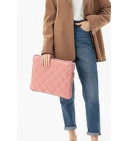 Bagorama TROY Kadın Kapitone 13.3'' Laptop Çantası Ve Tablet Kılıfı / Evrak El Çantası (Pudra)