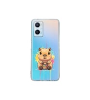 OPPO A96 ile Uyumlu Splash Kapibara Tasarımlı Şeffaf Silikon Kılıf