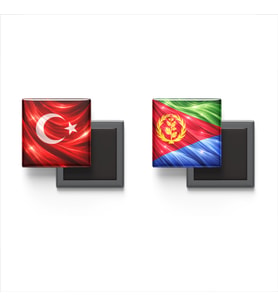 Buzdolap Magnetleri - Eritre Bayrağı ve Türk Bayrağı - 2'li Set Magneti