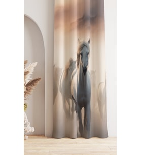 Fon Perde - At Desenli Dijital Baskılı Pano Fon Perde-Digital Printed Background Curtain