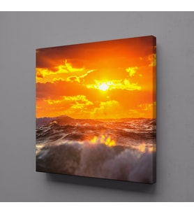 DALGALAR ARASINDAN DOĞMUŞ GÜNEŞ KANVAS TABLO 80x80cm (Karışık)