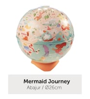 GÜRBÜZ 92256 26 CM IŞIKLI ABAJUR KÜRE DESENLİ MERMAID JOURNEY