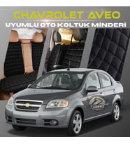 Chevrolet Aveo Siyah Renk Tay Tüyü Cepli & Terletmez Sırtlı Oto Koltuk Minder Seti - Koltuk Koruma Kılıfı (ÖN & ARKA TAM SET)