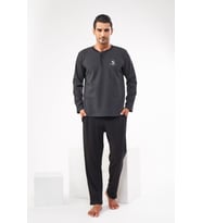 Pjs 22609 Erkek Uzun Kol Pijama Takımı (Siyah)