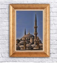 Altın Varaklı  Çerçeveli Paspartulu Tablo ndd1428 (Gold)