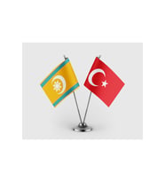 Irak Memluk Hanedanlığı ve Türkiye Bayrağı İkili Saten Masa Bayrağı Takımı