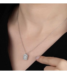 Ucarticaret S-warovski Taşlı Gümüş Baget Bayan Kolye