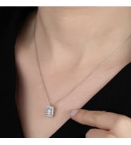Ucarticaret S-warovski Taşlı Gümüş Baget Bayan Kolye