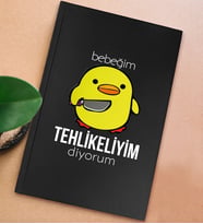 BK Gift Esprili Tasarım Serisi Sert Kapaklı Siyah Defter, Arkadaşa Hediye, Yeni İş Hediyesi, Doğum Günü Hediyesi, Anı Defteri (Model 1)