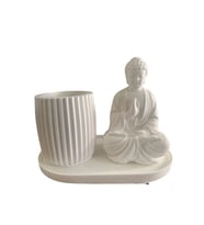 Buda Bardaklı Soya Mum Ve Tepsi Takımı (Çok Renkli)