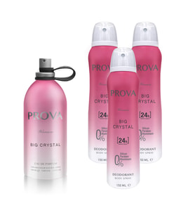Prova Big Crystal Edp Kadın Parfüm 120 Ml Ve Deodorant 150 Ml 3 Adet