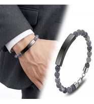 Moncuk Design Mat Akik Siyah İsim Yazılabilir Ve Ayarlanabilir Çelik Zincir Bileklik 33512B29D4