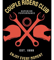 Couple Riders Club Sticker 10x10 cmRenkli Sticker