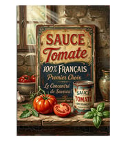 Sauce Tomate Domates Konservesi Vintage Dekoratif Kanvas - Mdf Ahşap Tablo