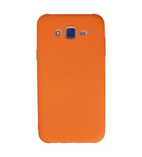 Samsung Galaxy J7 Kılıf Nano İçi Kadife Silikon - Turuncu